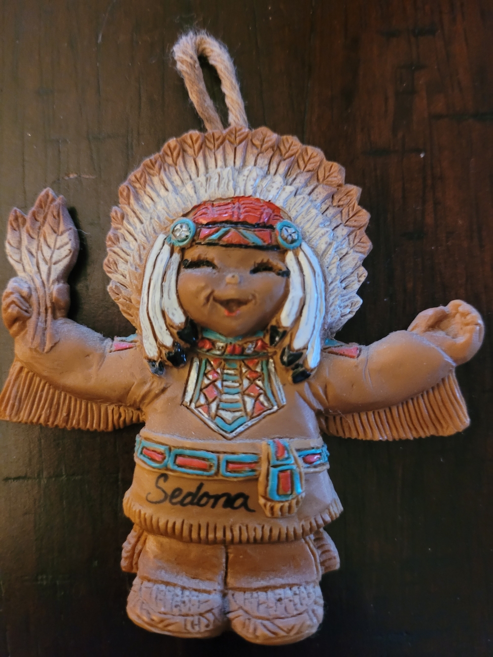 Vintage Sedona Arizona Souvenir Hanging Ornament Mini Wall Plaque Southwest Deco